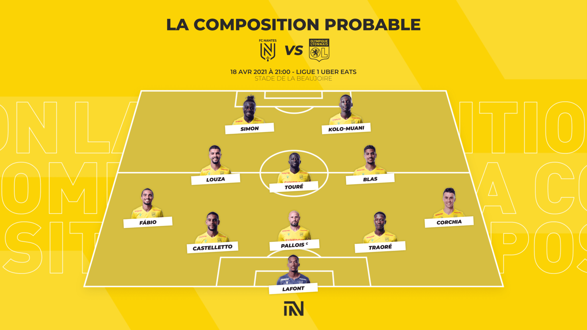 FC Nantes - Olympique Lyonnais : la composition probable
